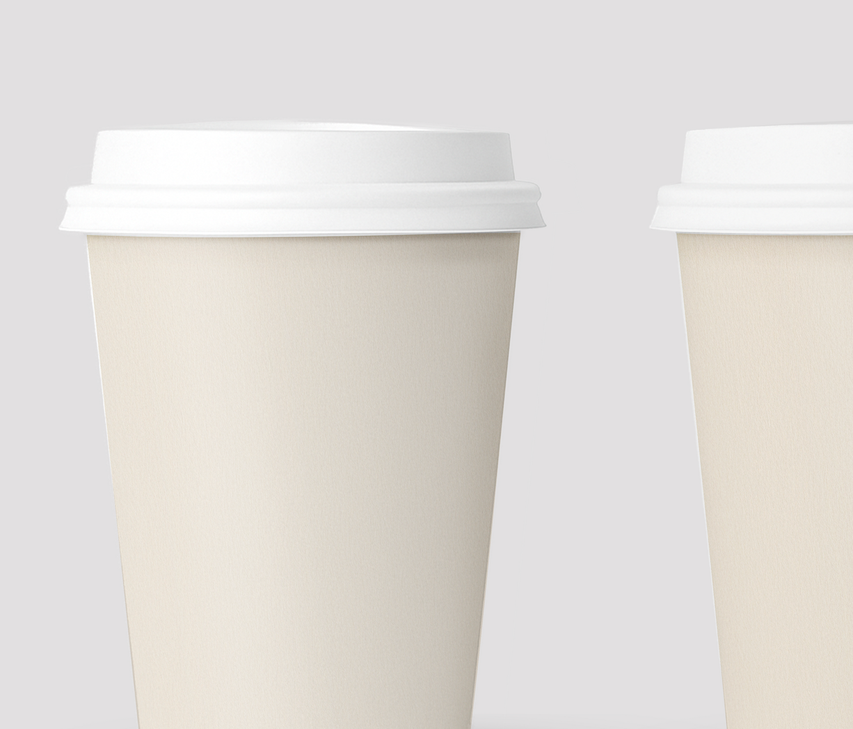 White Coffee Cups Mockup – Front and Back View