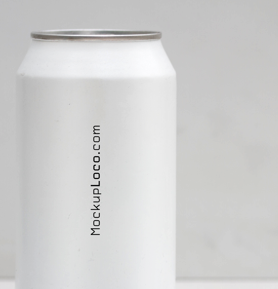 White Can Mockup – Front View with Minimal Background