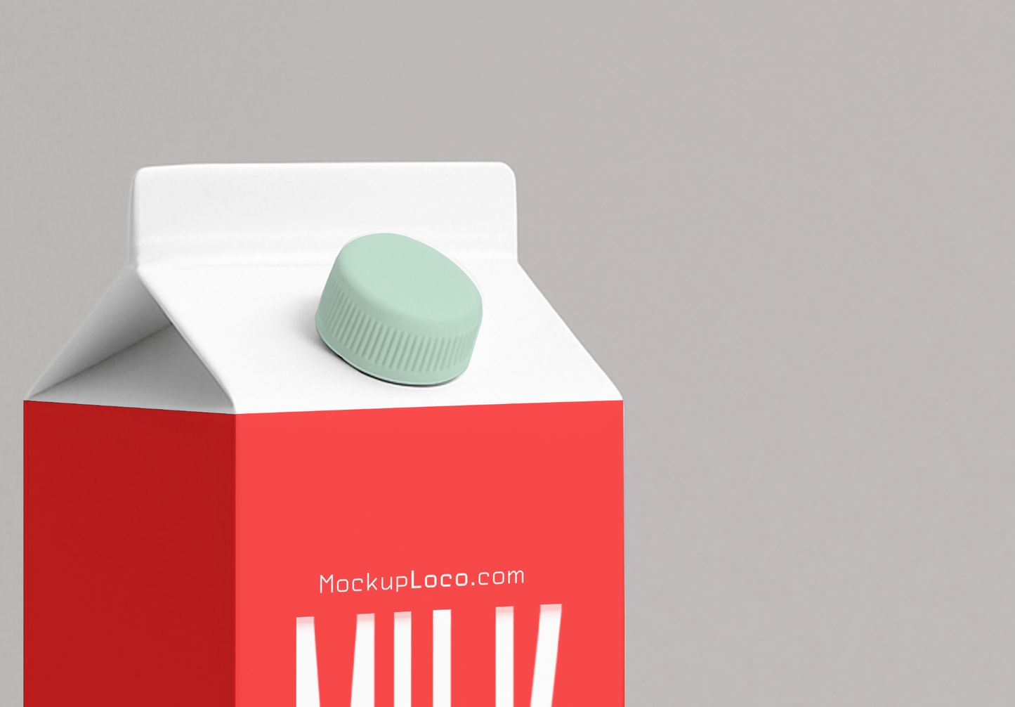 Milk Carton Mockup – Minimal White Packaging (Front Angle)