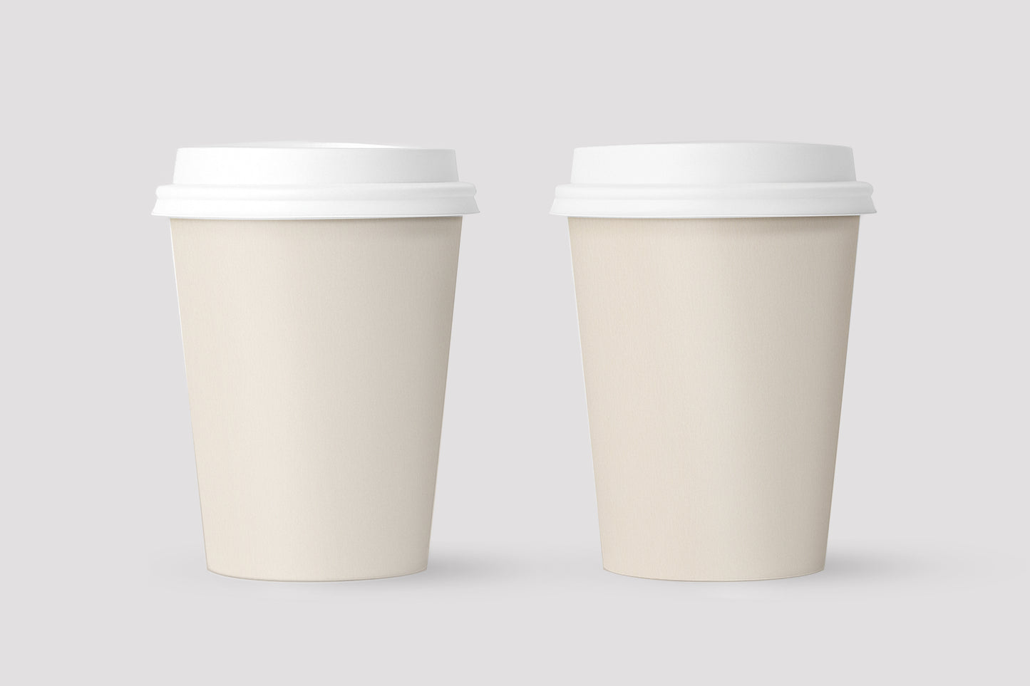 White Coffee Cups Mockup – Front and Back View