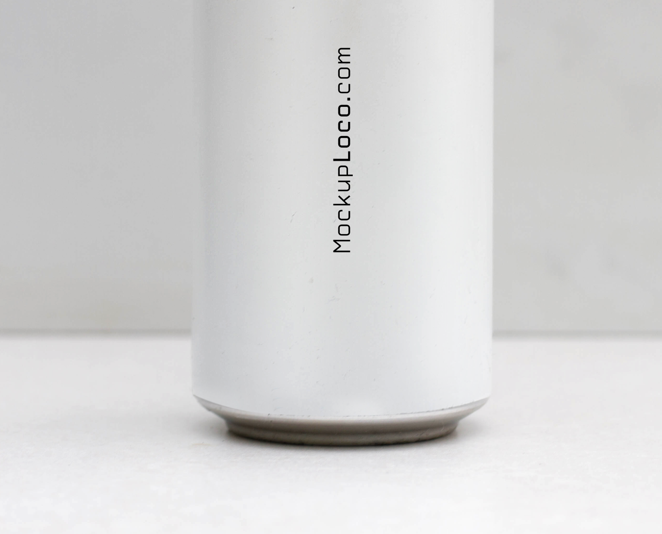 White Can Mockup – Front View with Minimal Background