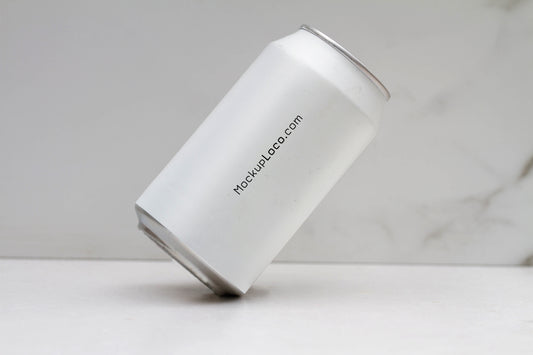 Floating White Can Mockup – Minimal Scene with Realistic Shadows