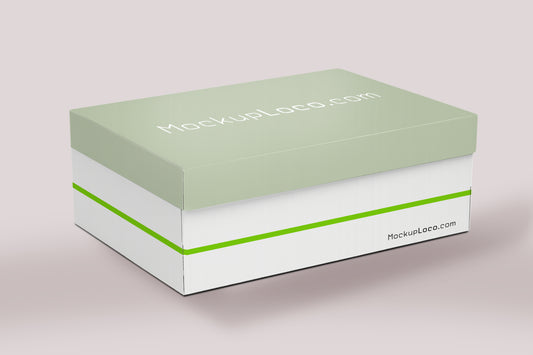 White Sneaker Shoe Box Mockup – High-Resolution PSD